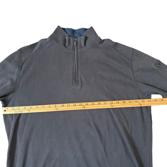 Tommy Bahama XL 100% Pima Cotton Quarter Zip Pullover Sweatshirt Gray Coastal - Picture 4 of 10